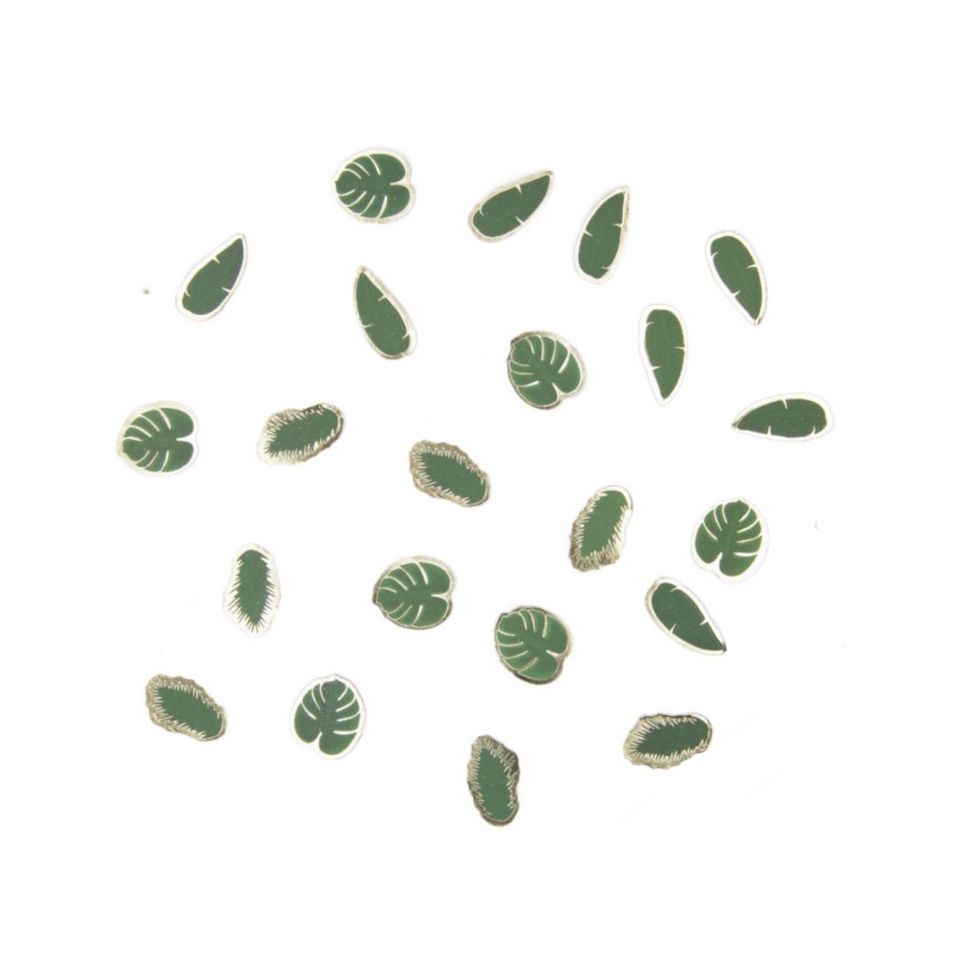 Confettis de table feuilles tropicales