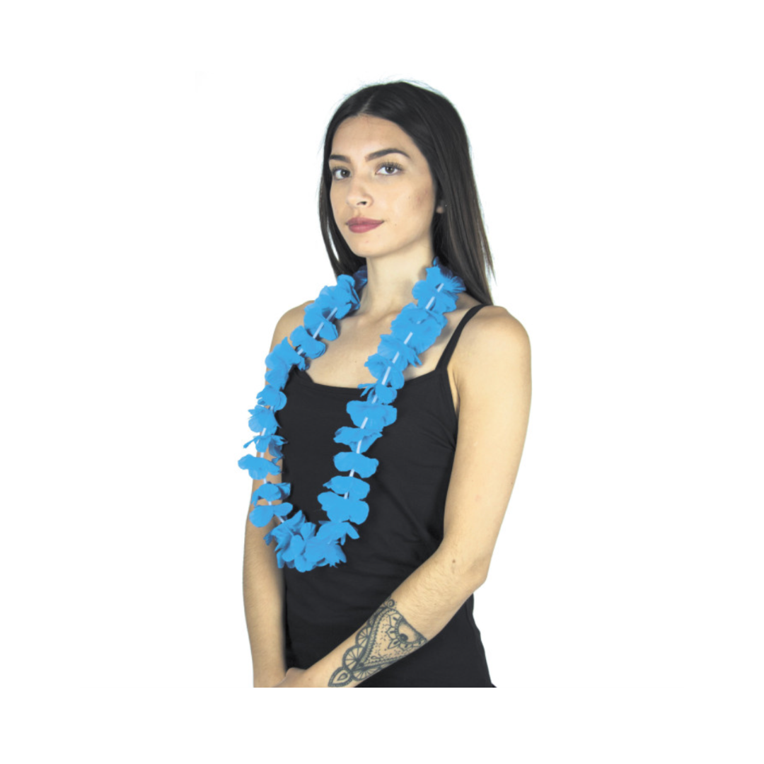 Collier Hawaïen bleu turquoise
