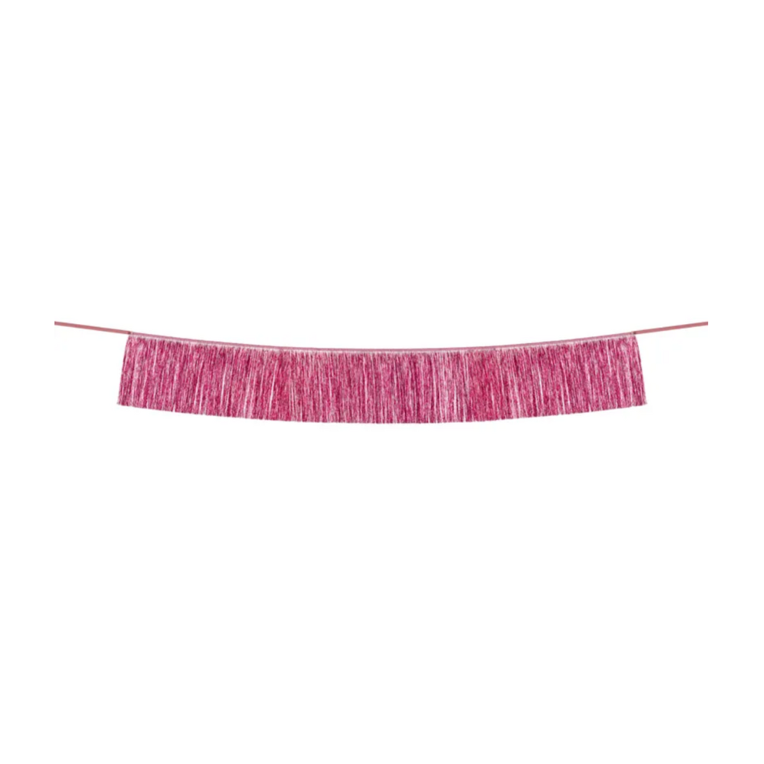 Guirlande de franges rose - 135cm