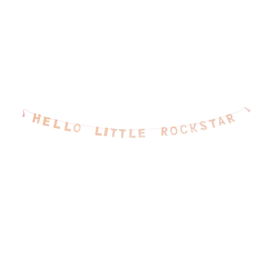 Guirlande hello little rockstar peach en lokta