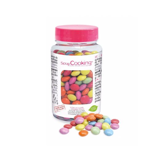 Pot mini dragées "choco multicolores" 75 GR
