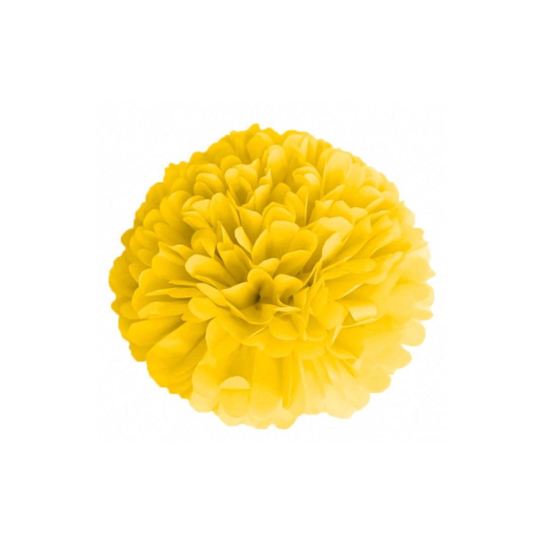 Pompon satin 15cm jaune