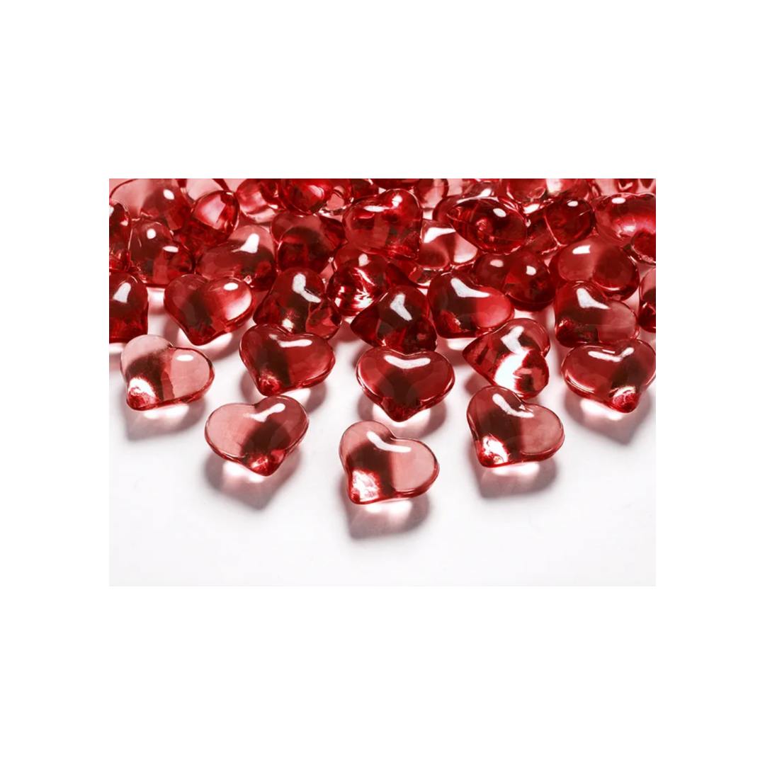 30 coeurs en cristal rouge - 21mm