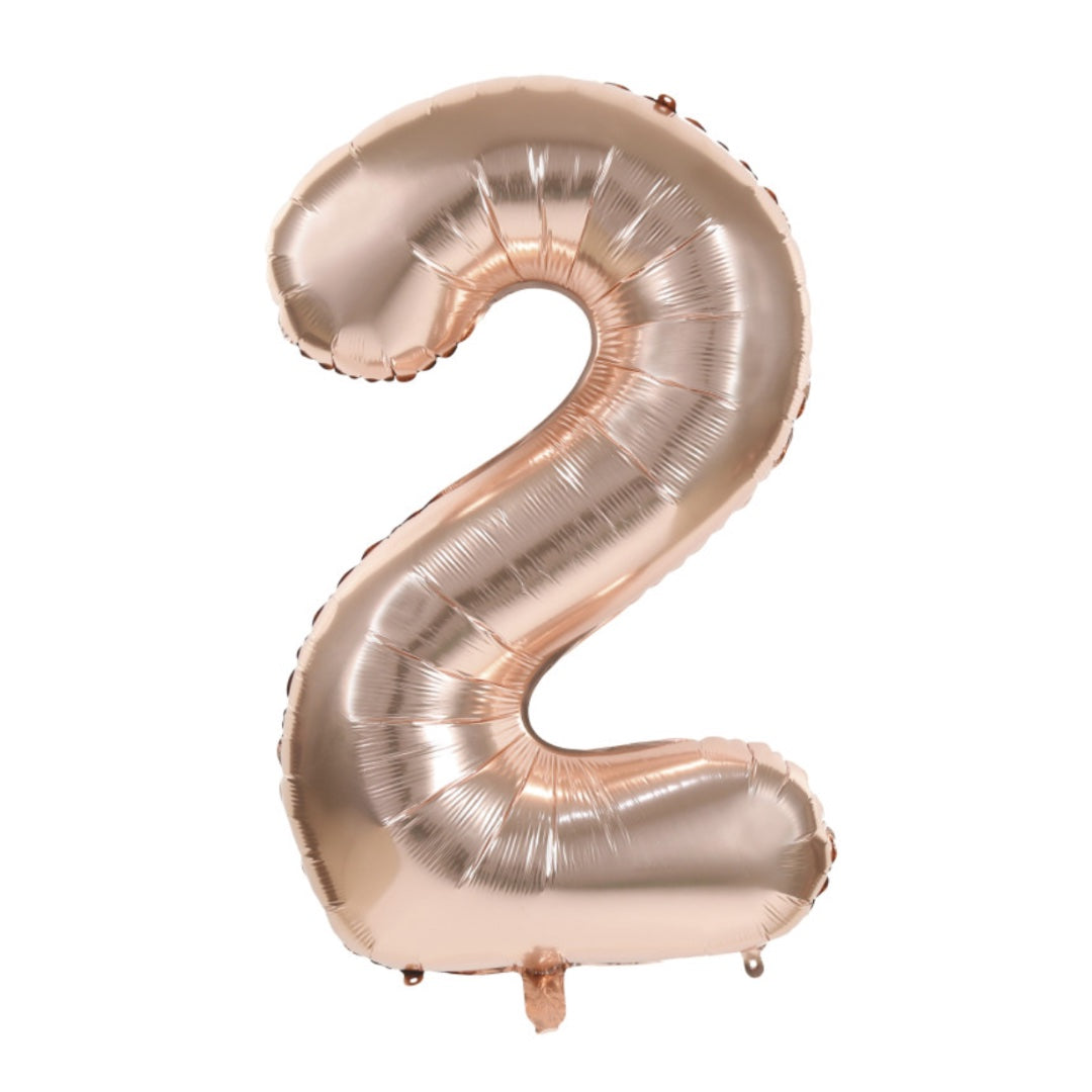 Ballon chiffre 2 rose gold - 86 cm