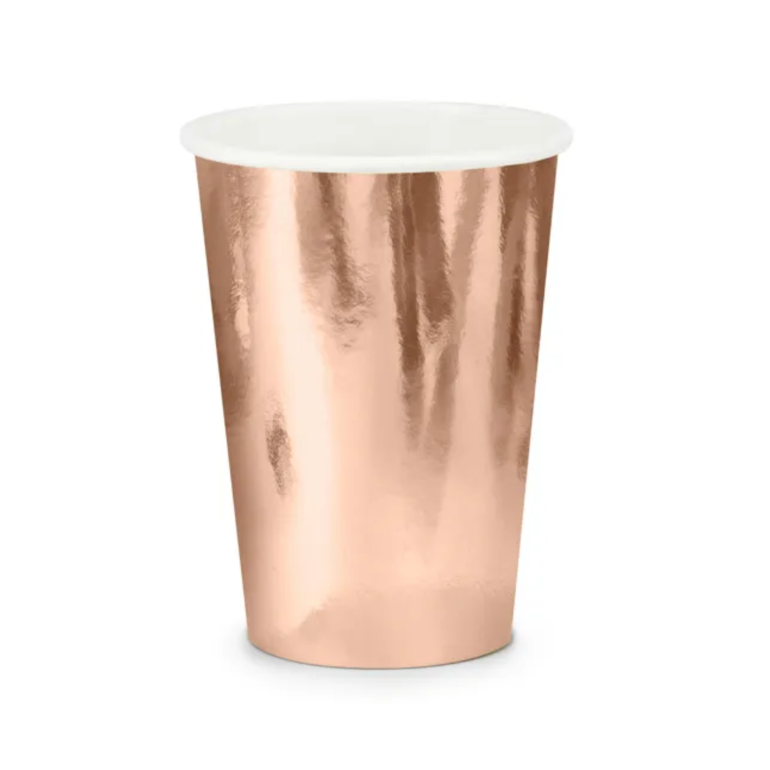 6 gobelets en carton Rose gold