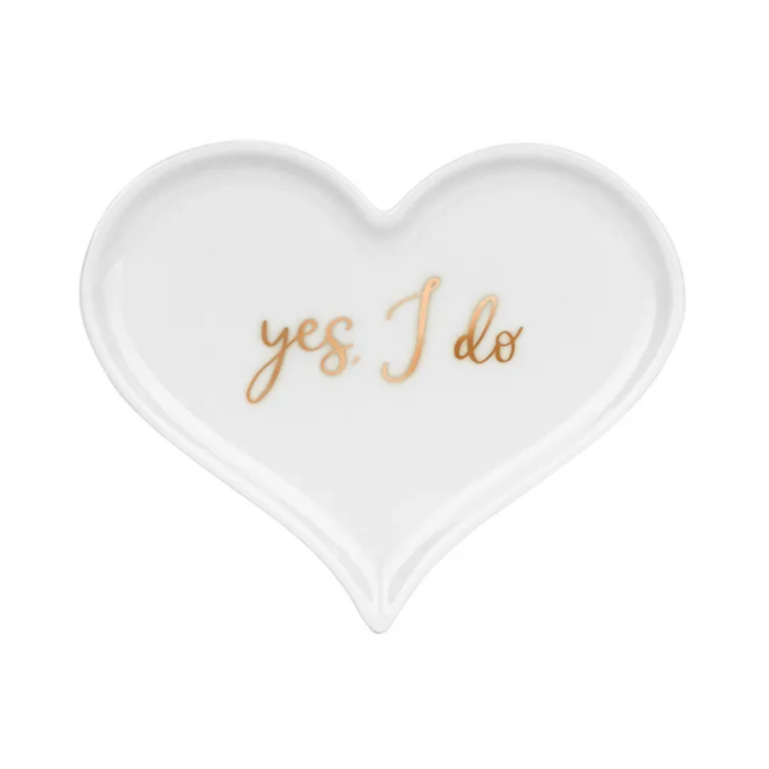 Assiette en porcelaine Coeur Porte-alliances - 13,3X10,8cm