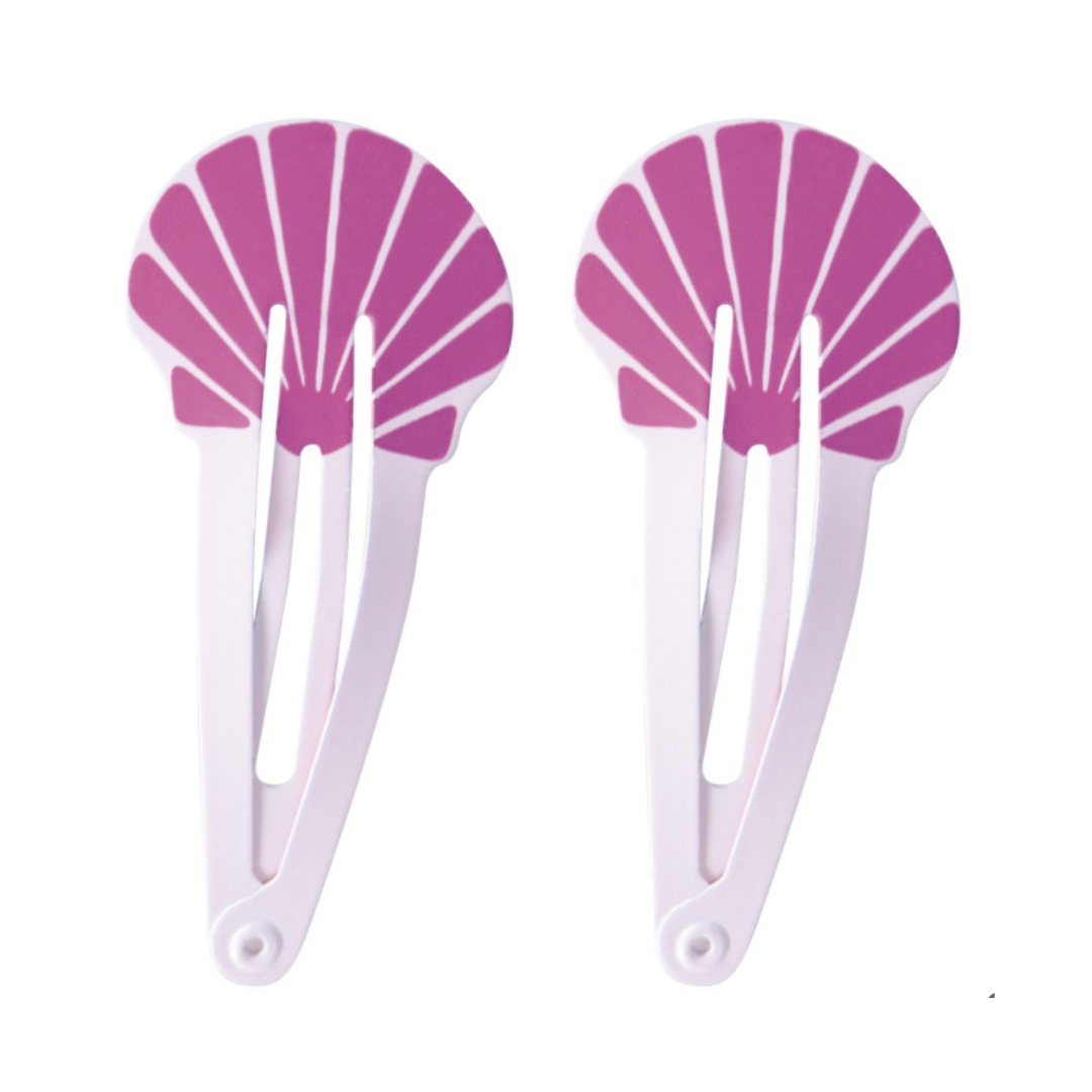 Set de 2 barrettes rose coquillage