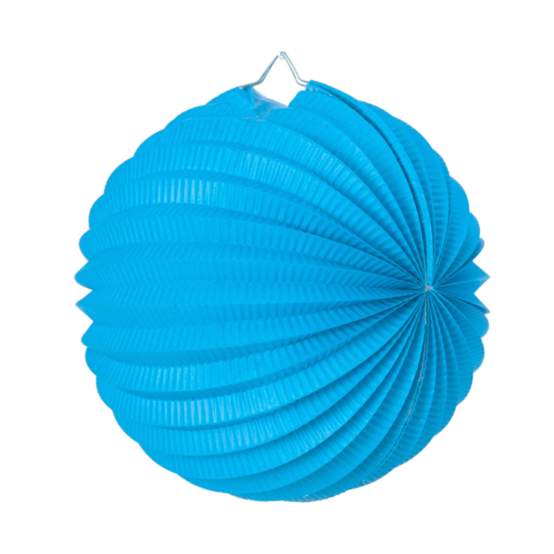 Lampion rond bleu glacier - 30cm