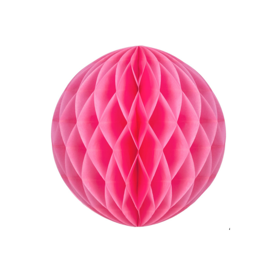 Boule alvéolée 20cm neon rose