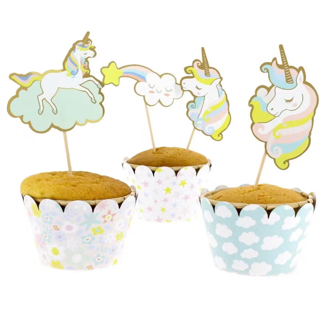 Kit décoratif cupcakes Licorne - Recyclable