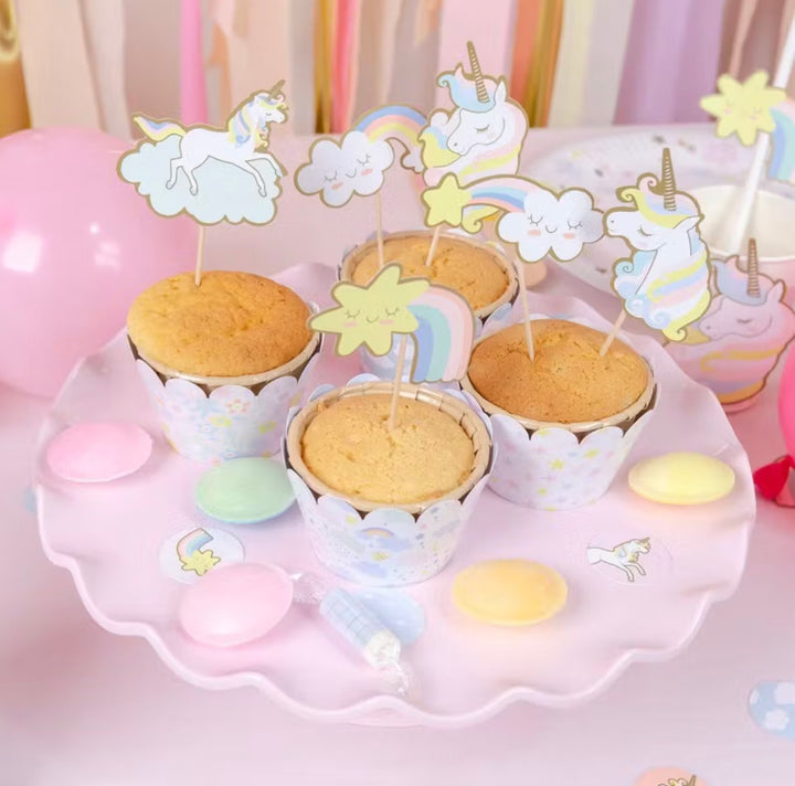 Kit décoratif cupcakes Licorne - Recyclable