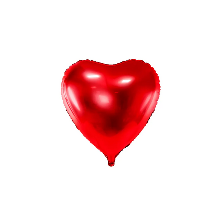 Ballon rouge en Mylar coeur - 45 cm