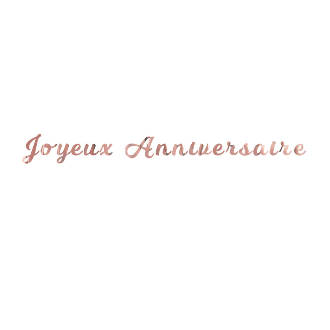 Guirlande joyeux anniversaire rose gold