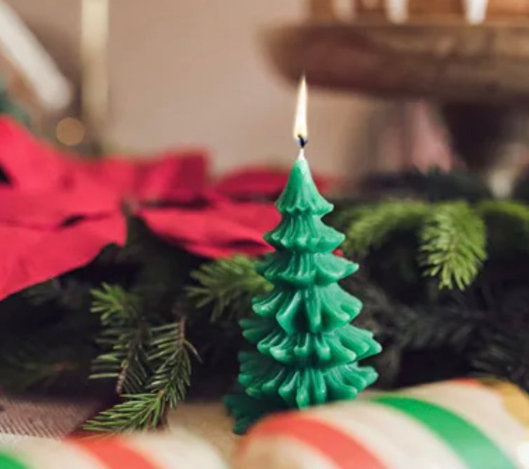 Bougie sapin de Noël vert foncé