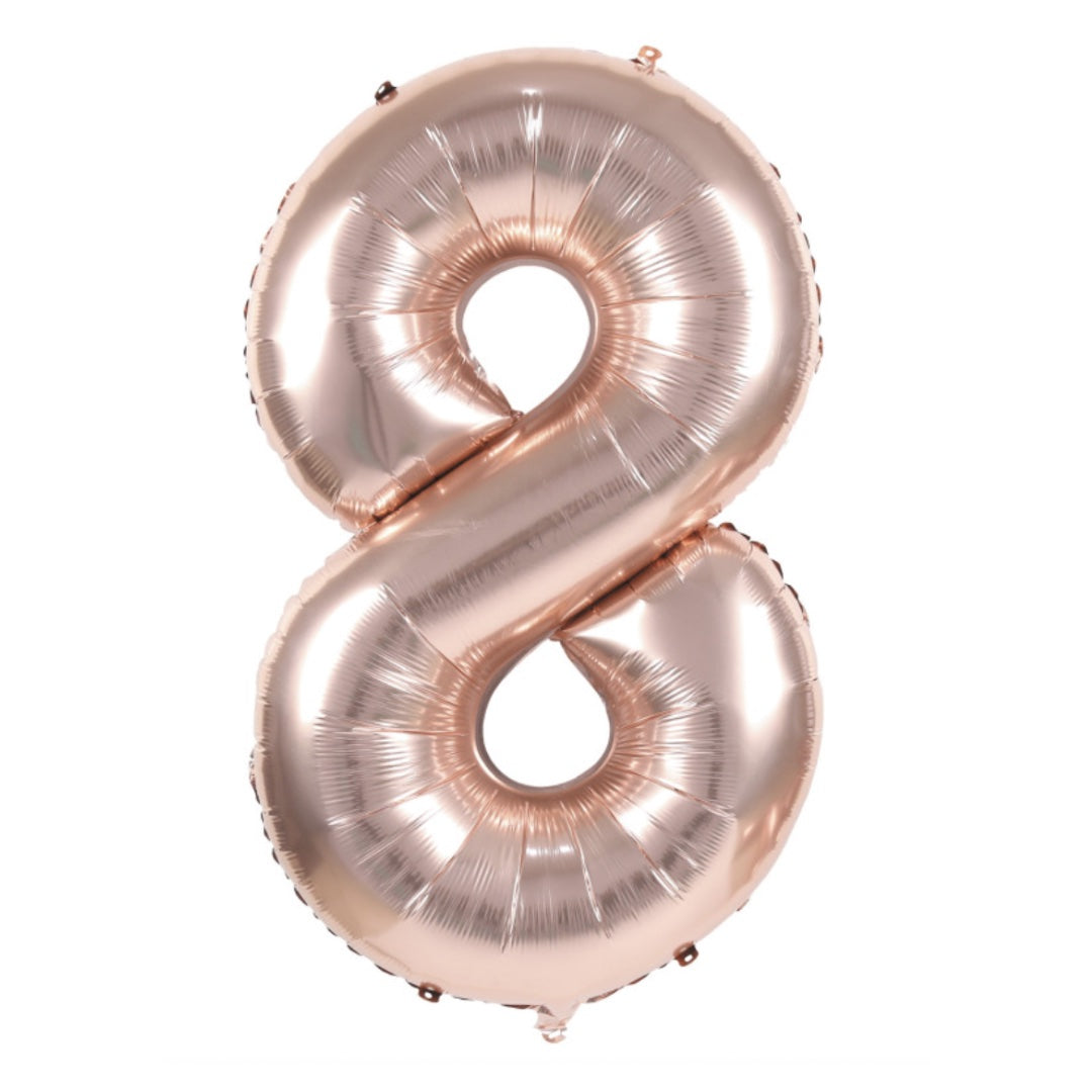 Ballon chiffre 8 rose gold - 86 cm