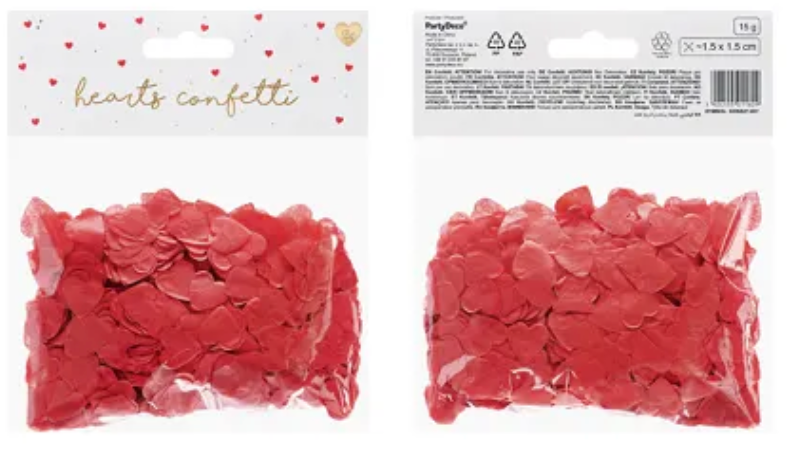 Confettis coeurs rouges