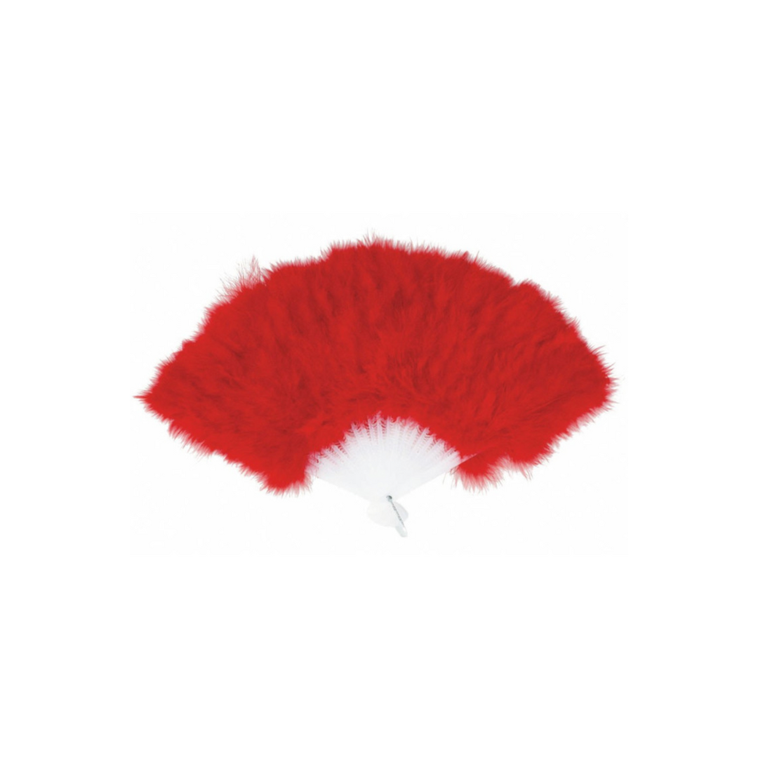 Éventail à plumes rouge