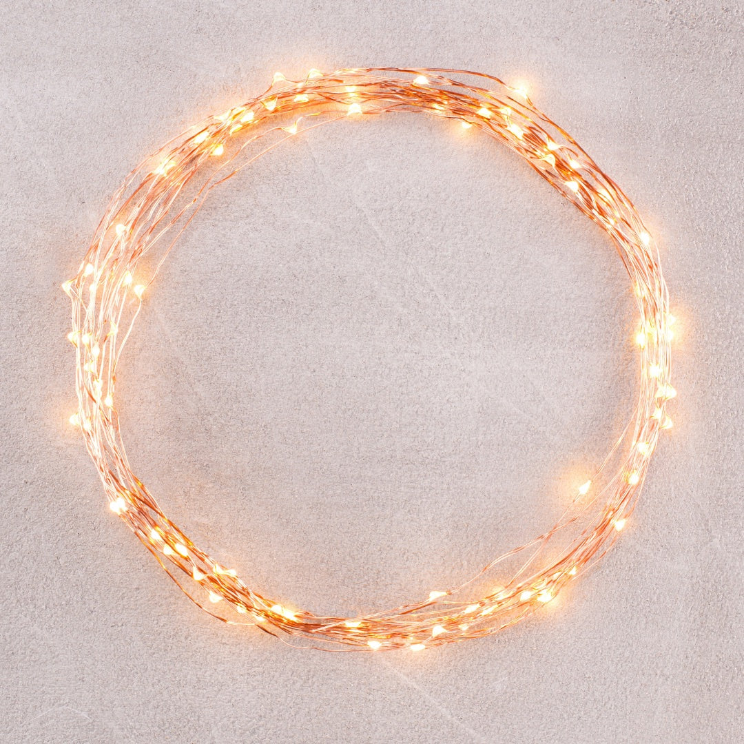 Guirlande lumineuse 100 LED - blanc chaud
