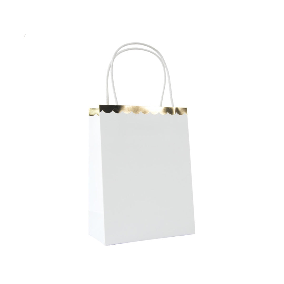 4 sacs papier - Blanc et or