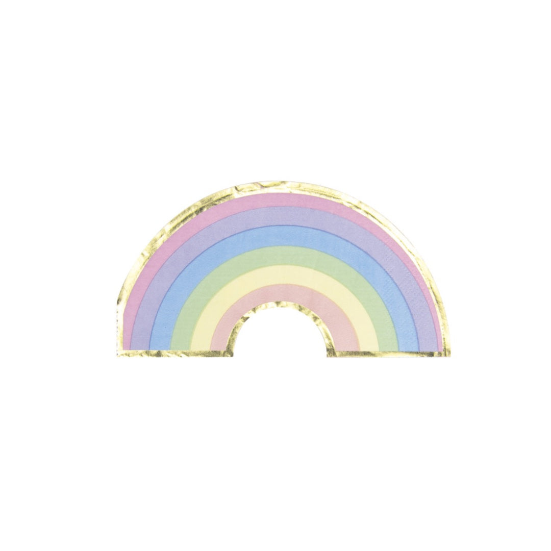 16 serviettes en papier arc en ciel