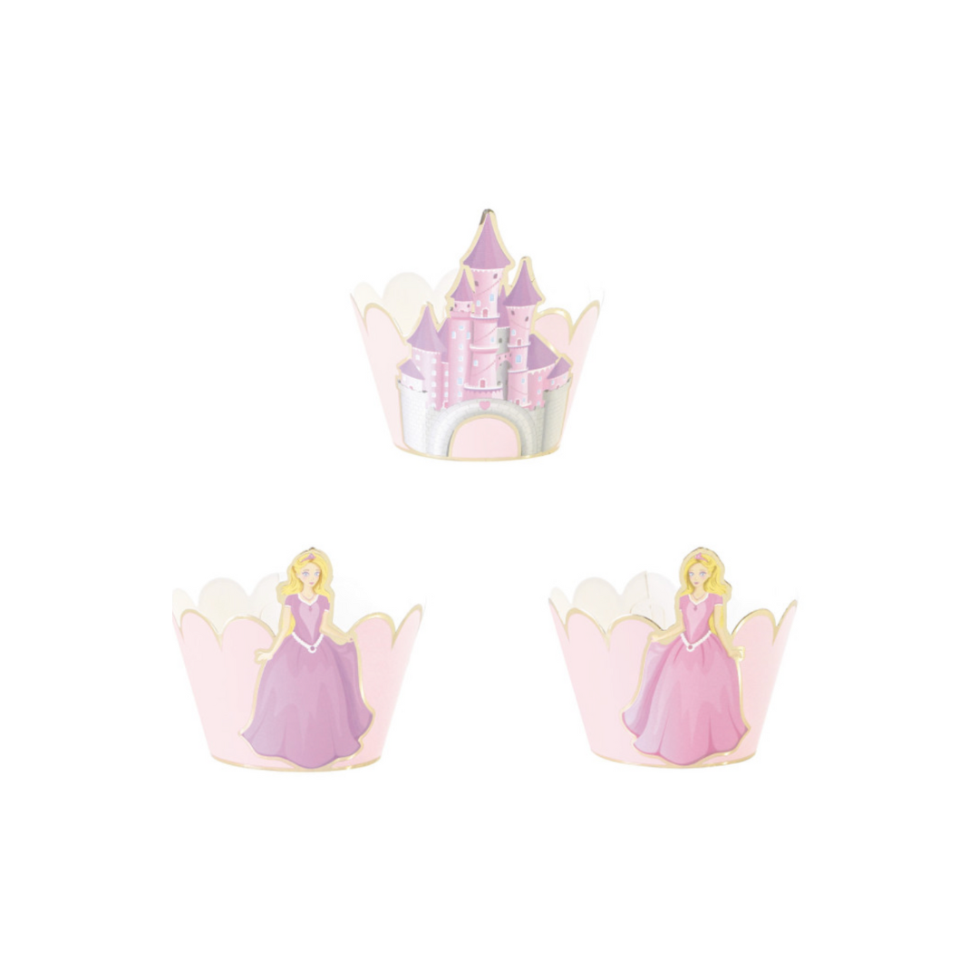 Set de 6 emballages décoratifs Princesse pour cupcake