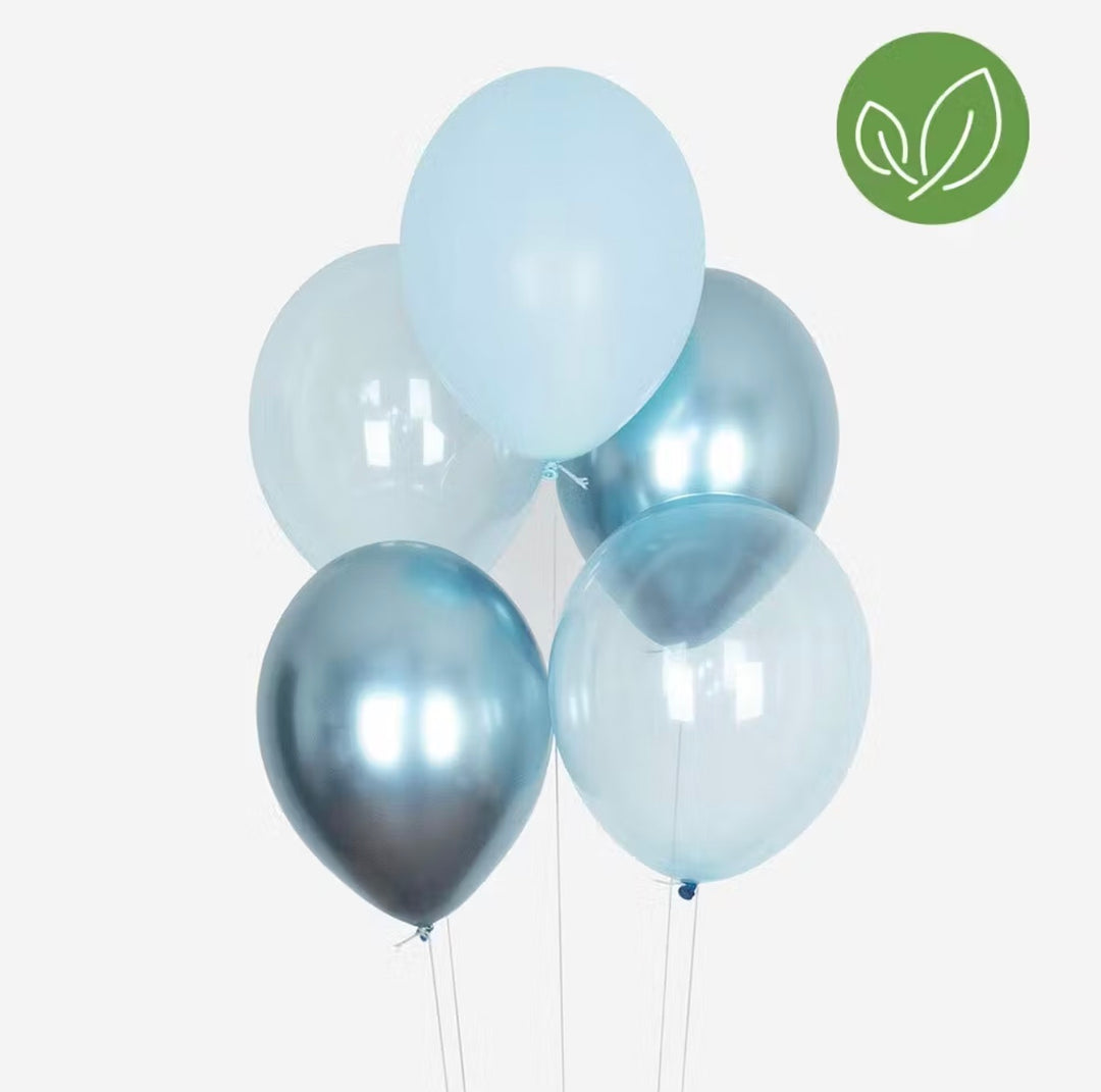 10 ballons 100 % biodégradables - mix bleu