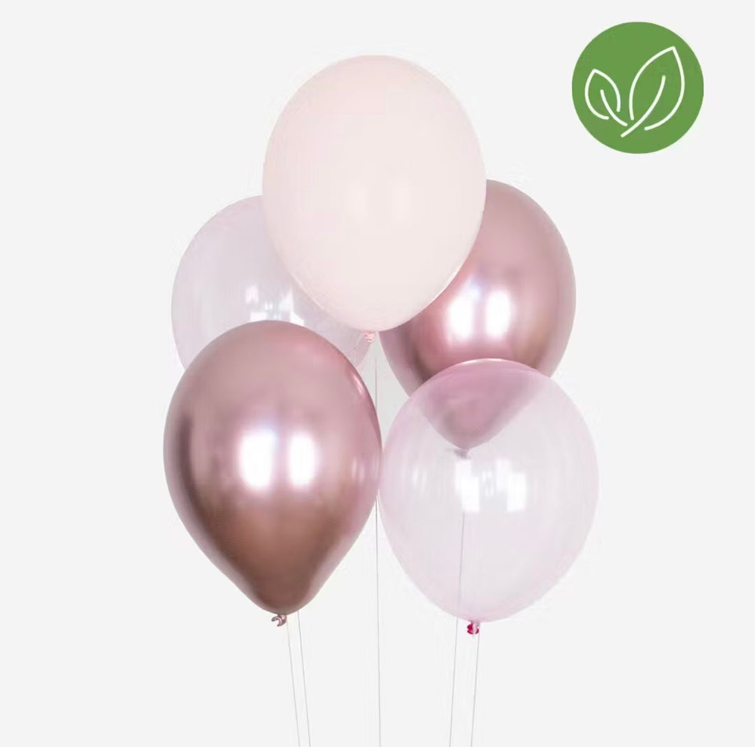 10 ballons 100 % biodégradables - mix rose